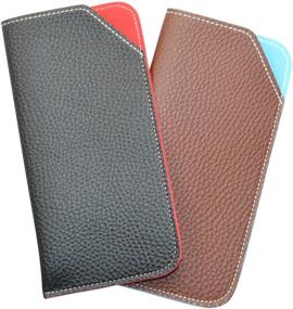 img 4 attached to 👜 Stylish Ostrich Leather Eyeglass Cases for Women: Must-Have Men's Accessories