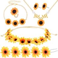 sunflower necklace bracelet earrings accessories logo