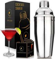 ignite lifestyle 24oz cocktail shaker - high-quality martini shaker + recipe book - drink shaker with convenient built-in strainer - hassle-free cleaning bartender kit, essential bar accessories for home bars logo