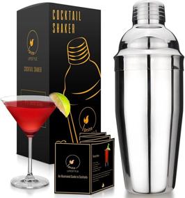 img 4 attached to Ignite Lifestyle 24oz Cocktail Shaker - High-Quality Martini Shaker + Recipe Book - Drink Shaker with Convenient Built-In Strainer - Hassle-Free Cleaning Bartender Kit, Essential Bar Accessories for Home Bars