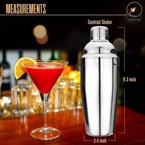 img 3 attached to Ignite Lifestyle 24oz Cocktail Shaker - High-Quality Martini Shaker + Recipe Book - Drink Shaker with Convenient Built-In Strainer - Hassle-Free Cleaning Bartender Kit, Essential Bar Accessories for Home Bars