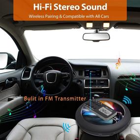 img 3 attached to 🎵 Portable Rechargeable CD Player for Car, Hernido Discman with FM Transmitter, 20 Hours Playtime Personal Compact CD Player, USB CD Walkman with Headphones, Anti-Skip & Resume Playback