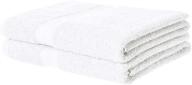 2-pack of amazon basics white fade-resistant cotton bath towels logo