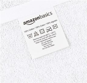 img 1 attached to 2-пак банных полотенец Amazon Basics белого цвета с повышенной устойчивостью к выцветанию хлопковых