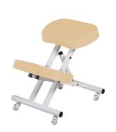 🪑 master massage ergonomic steel kneeling chair: perfect for home, office & meditation - cream logo