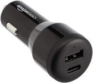 ⚡ amazon basics usb-c car charger: dual port - 18w usb-c & 12w usb-a - fast charging on the go! logo