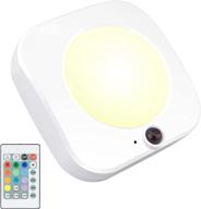 🔦 hongut battery powered remote controlled led ceiling light with dimmer timer - wireless 250lm shower light, 4 modes, 12 color changing, ideal for garage, entrance, hallway & indoors. логотип