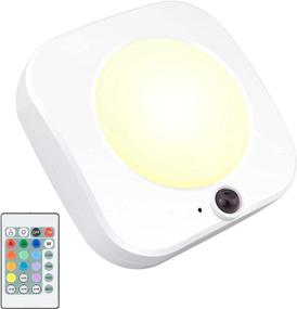 img 4 attached to 🔦 HONGUT Battery Powered Remote Controlled LED Ceiling Light with Dimmer Timer - Wireless 250LM Shower Light, 4 Modes, 12 Color Changing, Ideal for Garage, Entrance, Hallway & Indoors.