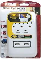 💡 powerful small electronics surge protector with usb charging - prime wire & cable pb802112, white logo