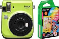 fujifilm instax mini 70 instant film camera (kiwi 📸 green) with instax mini rainbow film value pack - 10 images logo