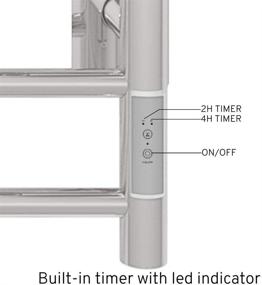 img 2 attached to 🔥 Odass Towel Warmer with Timer: Sleek 9-Bar Wall Mounted Design with Led Indicators | 3 Timer Modes for Optimal Warmth | Heated Top Shelf | High Polish Chrome Stainless Steel