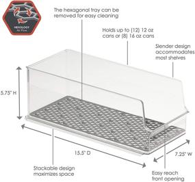 img 3 attached to Spectrum Diversified Hexa In-Fridge Stackable Tall Bins for Easy Access and Organized Storage of Soda, Beer, Energy Drinks, Seltzer, and More