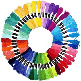 img 4 attached to 🌈 Vibrant Rainbow Embroidery Floss: 50 Skeins for Cross Stitch, Friendship Bracelets, and Crafts
