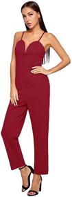 img 1 attached to Romwe Sweetheart Strapless Stretchy Jumpsuit: Trendy Women's Clothing