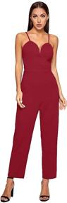 img 4 attached to Romwe Sweetheart Strapless Stretchy Jumpsuit: Trendy Women's Clothing