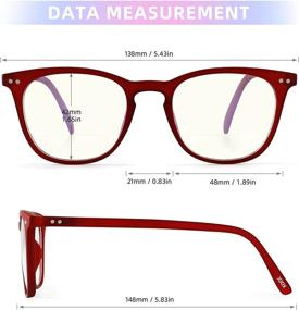 img 1 attached to JOOX Square Blue Light Blocking Reading Glasses for Men and Women with Spring Hinge