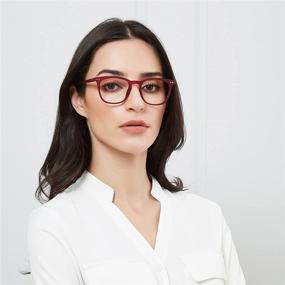 img 3 attached to JOOX Square Blue Light Blocking Reading Glasses for Men and Women with Spring Hinge