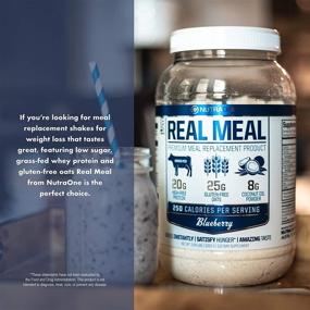 img 1 attached to 💙 Optimized Lean Meal Replacement Powder for Weight Loss & Diet - Real Meal by NutraOne, with Grass-Fed Whey, Organic Oats & Coconut Oil | Blueberry Flavor | 2.6 lbs.