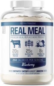 img 4 attached to 💙 Optimized Lean Meal Replacement Powder for Weight Loss & Diet - Real Meal by NutraOne, with Grass-Fed Whey, Organic Oats & Coconut Oil | Blueberry Flavor | 2.6 lbs.