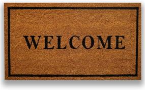 img 4 attached to 🚪 Indoor and Outdoor Coco Coir Door Mat with Heavy Duty Backing - Easy to Clean and Stylish Welcome Doormat in 17”x30” Size for Home Decor