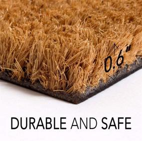 img 2 attached to 🚪 Indoor and Outdoor Coco Coir Door Mat with Heavy Duty Backing - Easy to Clean and Stylish Welcome Doormat in 17”x30” Size for Home Decor