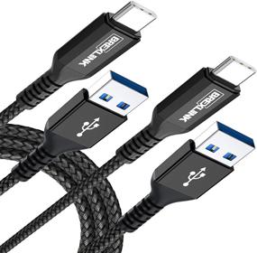 img 4 attached to 💻 Премиум USB 3.0 Тип C кабель, BrexLink USB C к USB A зарядное устройство кабель (2м 2-шт) - Совместим с Samsung Galaxy S10/S9, Huawei P10/P9, Google Pixel, Nintendo Switch - Быстрая зарядка и передача данных (черный)