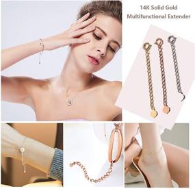 img 2 attached to 🔗 Adjustable 14K Solid Gold Cable Chain Extender - 1.5-2-3 Inch Length - Dainty, Durable, and Multifunctional Jewelry Extender for Gold Necklaces and Bracelets