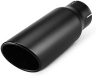 🚚 a-karck exhaust tip: 3" inlet, 4" outlet, 12" length for truck tailpipe - clamp on muffler tip with rolled angle cut design logo