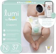 lumi by pampers newborn diapers, 37 count, mega pack - compatible with the lumi pampers smart sleep system for enhanced sleep monitoring (sold separately) logo