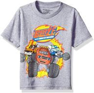 blaze and the monster machines boys' toddler t-shirt featuring blaze, stripes, and darington logo