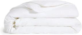img 3 attached to Full/Queen Size Solid White Brooklinen Luxe Duvet Cover with Extra-Long Corner Ties and Button Closure