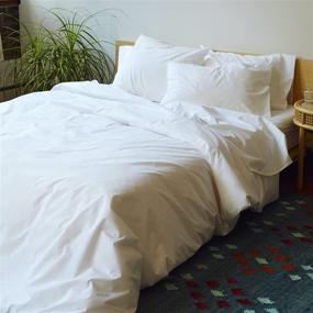 img 4 attached to Full/Queen Size Solid White Brooklinen Luxe Duvet Cover with Extra-Long Corner Ties and Button Closure