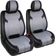 🚗 season guard traveler automotive car seat covers: 3d semi-custom luxury faux leather, universal fit for cars truck van suv - black with grey accent logo