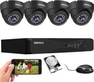 📷 sansco 8ch home security camera system: 5mp dvr recorder, 4 dome cameras, night vision, email alerts, easy remote access logo