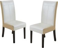 🪑 christopher knight home lissa кремовые обеденные стулья из искусственной кожи, набор из 2 штук - улучшено для seo логотип