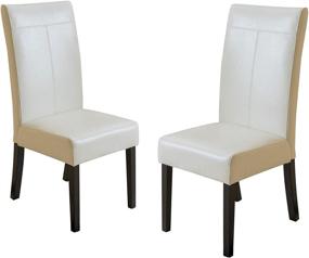 img 4 attached to 🪑 Christopher Knight Home Lissa Кремовые обеденные стулья из искусственной кожи, набор из 2 штук - Улучшено для SEO