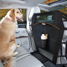 img 4 attached to 🐾 Universal Fit Backseat Dog Barrier for Cars & SUVs - Automotive Pet Barrier to Reduce Distractions while Driving, Mesh Opening, Easy Installation, Storage Pockets