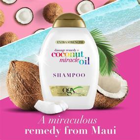 img 2 attached to 🥥 OGX Extra Strength Damage Remedy + Coconut Miracle Oil Shampoo & Conditioner Set - 13 Ounce: Ultimate Hair Repair and Nourishment