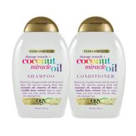 🥥 ogx extra strength damage remedy + coconut miracle oil shampoo & conditioner set - 13 ounce: ultimate hair repair and nourishment logo