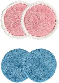 img 1 attached to 🧹 VMAI Electric Mop Pad Combo: Cleaning, Waxing, and Replacement Pads for T690 Model – Blue & Pink, Set of 4 Pads