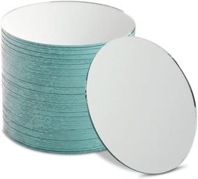 img 4 attached to 🪞 50-Pack of 4 Inch Round Mirrors for Crafts and DIY Decorations: Glass Circles and Tiles Bulk for Art Projects