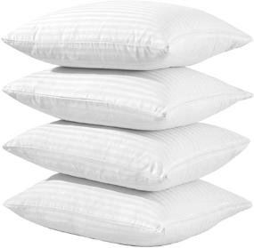 img 1 attached to 🛏️ Premium 4-Pack Pillow Protectors: Standard Size 20x26 Inches, High Thread Count 400, Cotton Sateen Blend, Tight Weave, Non Noisy, Zippered, White - Lifetime Replacement Guarantee!