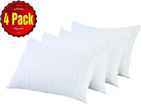 img 3 attached to 🛏️ Premium 4-Pack Pillow Protectors: Standard Size 20x26 Inches, High Thread Count 400, Cotton Sateen Blend, Tight Weave, Non Noisy, Zippered, White - Lifetime Replacement Guarantee!