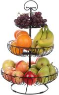 🍏 lily's home wire fruit and vegetable holder: 3-tiered fruit basket for stylish kitchen organization - black логотип