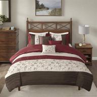 🛏️ stunning madison park serene red embroidered duvet cover set – 6 piece, full/queen size logo