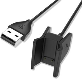 img 3 attached to KingAcc 2-пак заменяющих кабелей для зарядки USB, док-адаптеров для фитнес-браслета Fitbit Alta HR Smart Fitness Watch - 3,3 фута/1 метр
