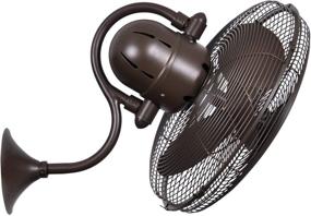 img 2 attached to 🌬️ Matthews LL-TB Laura 16" Outdoor Wall Fan for Convenient Cooling, Remote Control, 3 Metal Blades with Safety Cage, Textured Bronze Finish