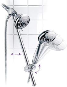 img 1 attached to 🚿 DreamSpa 3-way Shower Combo PLUS Instant-Mount Drill-Free Slide Bar: Enjoy Ultimate Convenience with Overhead & Handheld Shower Heads, Height/Angle Adjustable Bracket, and Stainless Steel Hose!