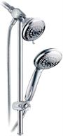 🚿 dreamspa 3-way shower combo plus instant-mount drill-free slide bar: enjoy ultimate convenience with overhead & handheld shower heads, height/angle adjustable bracket, and stainless steel hose! logo