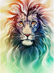 img 4 attached to Full Square Diamond Angry Lion DIY 5D Diamond Painting 🦁 Kit - Rhinestone Cross Stitch Art Craft Supply for Home Wall Decor